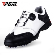 ☍⊙™ PGM Golf Shoes Men 39;s Movable Nail Waterproof Sneaker Soft Leather Rotary Shoelaces Sports Training Shoes