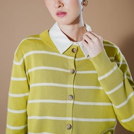 This Is April Freja Cardigan Knit Top Casual Lime Long SleeveWanita