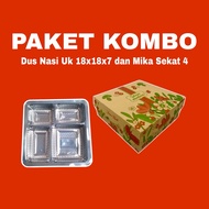 100 Pcs Rice Boxes and 4-Section Mica || Rice Box Size 18x18x7 || Patterned Cardboard ||