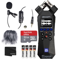 H1essential Handy Recorder Bundle with Professional Lavalier Condenser Microphone, 32GB microSDHC Ca