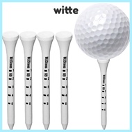 WITTE 100pcs White Striped Golf Tee, Wooden Digital Scale Golf Wood Tees, Golf Training Aids 69/83mm