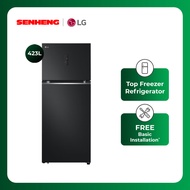 LG 423L Top Mount Freezer Fridge in Essence Matt Black Smart Inverter GN-B392PQBK Peti Sejuk