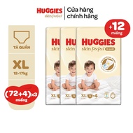 Combo 3 gói Tã quần Huggies Skin Perfect Mega Jumbo M98+4/L88+4/XL72+4/XXL64+4 miếng với 2 vùng thấm