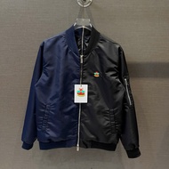 PB men's and women's wind bomberJacket embroidered with logo on the chest and two-color zip lock lin