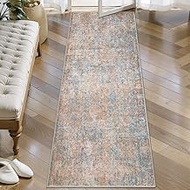 Tangsoo Modern 2x5 Washable Runner Rug, Abstract Non-Slip Runner Rugs for Hallway, Indoor Soft Low P