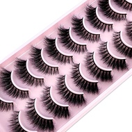 HBZGTLAD 10Pairs 3D Faux Mink Hair False Eyelashes Natural Messy Eyelash Crisscross Wispy Fluffy Las