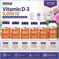 NOW Vitamin D3 Softgels 1000 IU 2000 IU 5000 IU Structural Support Bone & Immune Health Supplement e