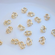 [little Blu] diy Accessories 14k Copper Bag Gold Color-Preserving Simple S Buckle Bracelet Necklace W Link Clasp End-Closing Hook Small Je