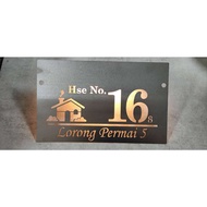 (Solar + Stainless steel) Modern Solar House Number &amp; Address Sign Plate Tanda Rumah 白钢太阳能家用门牌  Tablet Waterproofing 3D