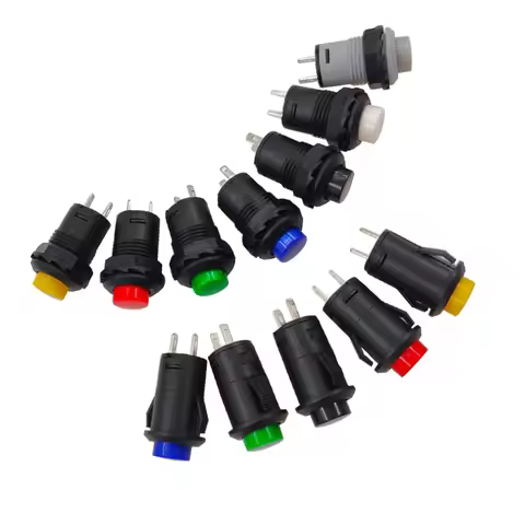 10PCS DS-428/427 Circular Button Switch Unlocking Self locking Switch Thread Type Opening 12mm Multi