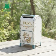[Kesoto] Mailbox with Legs Vintage Vintage Themed Iron Mailbox Decorative Postal Box for Gardeners, 