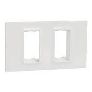 Schneider  Miluz E ฝาครอบ 2 ช่อง Sx2 แบบเงา สีขาว M3TS01XS_WE