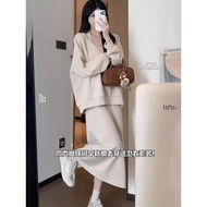 [Sweet Oversize] Spring Autumn Slightly Fat mm Wear Slimmer Look Dress Suit Women Large Size Cover F