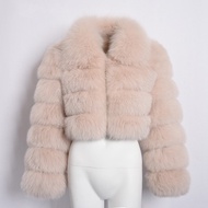 Fur Wholesale Imitation Fox Fur Coat Women Lapel Long Sleeve Fur Stitching Top