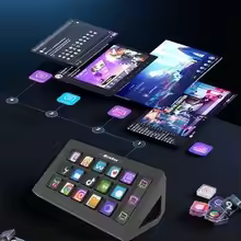 Stream Deck Visual LCD Button 15 Keys Live Content Creation Controller Customizable Keyboard for Win