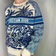 6B2K5 DIOR Striped Letter logo Knitted Pullover Classy Fashion All-Match Top