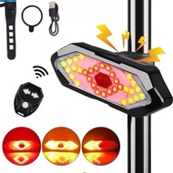 Wireless bicycle turn signal light, seat post warning bicycle light