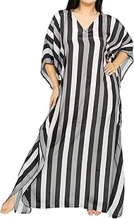 Women Kaftan Dress Tunic Long Maxi Plus Size Crepe Silk Print Caftan Gown Beach Party Casual Nightdress/Beach