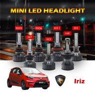 [PROTON] Iriz 2PCS Mini Type Car LED Headlight Bulb H7 H8/H11 Hi/Lo Beam Headlamp Lampu Depan Kereta