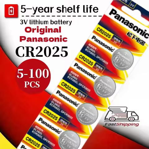 Original Panasonic 5-100PCS CR2025 3V Lithium Battery ECR2025 For Car Remote Control Watch Motherboa