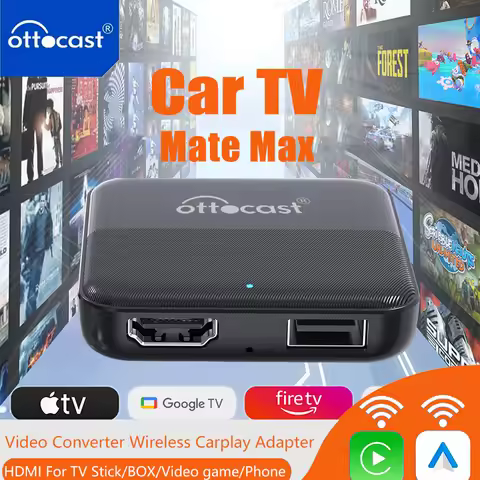 Ottocast Express Car Tv Mate Wirelss Carplay Android Auto Adapter HDMI Multimedia Video Converter TV