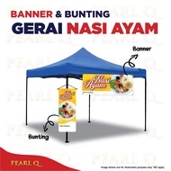 Banner Gerai Makanan Nasi Ayam Pasar Malam Bunting Bazaar Ramadhan Nasi Ayam Goreng Bakar Nasi Kerabu Kari Ayam