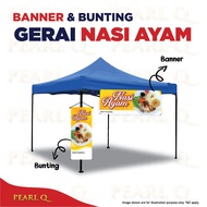Banner Gerai Makanan Nasi Ayam Pasar Malam Bunting Bazaar Ramadhan Nasi Ayam Goreng Bakar Nasi Kerab
