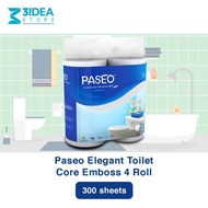 Paseo Elegant Toilet Tissue Core Roll Emboss 300 Sheets x 4roll