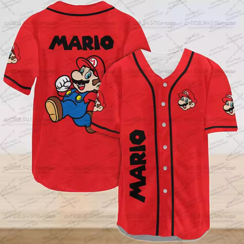 2026 High Quality 3D Pattern Super Mario Adult Baseball Jacket Summer Casual Comfortable Role Playin