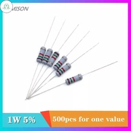 GD 500pcs/Lot 1W Oxide Film Resistor 5% 1R 2R 2.2R 3R 4.7R 5.1R 6.2R 6.8R 7.5R 8.2R 9.1 ohm 10R Four