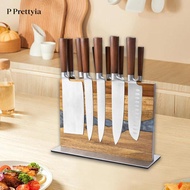 [P Prettyia] Knives Block Wood Resin Knives Holder Multifunctional Double Side Storage for Kitchen C