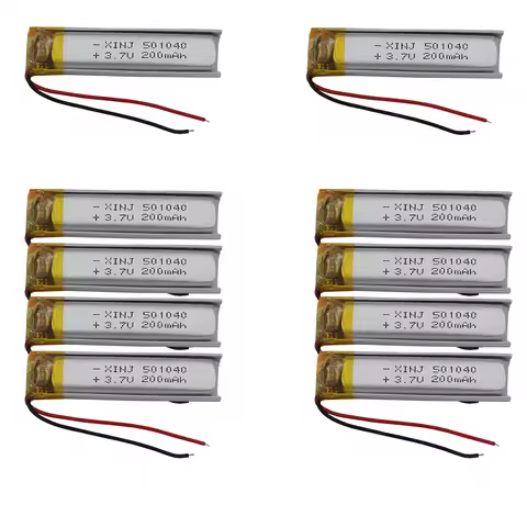 Wholesale 10pcs 3.7V 200mAh 0.74Wh Rechargeable Li Battery 501040 For Music Player GPS Recording Pen