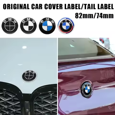 DIY Replacement Decor Set 2-Pin Base Carbon Fiber 50th Anniversary Front Rear Logo Kit for BMW 82mm 