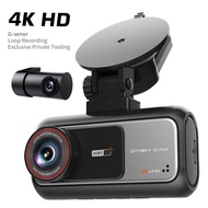 EKLEVA 3.6นิ้ว IPS ADAS UHD 4K + 1K กล้องติดรถยนต์ WiFi DVR ด้านหน้าเลนส์คู่มุมกว้างการมองเห็นได้ในเ