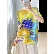 Issey Miyake Summer Pleated T-Shirt - Loose Fit with Slimming Effect