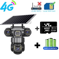V380 PRO 3 เลนส์ 4G พลังงานแสงอาทิตย์กล้อง HD 15 MP 360 กล้องวงจรปิดกันน้ํากลางแจ้ง Night Vision 2-W