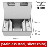 TERIUX | Stainless Steel Marble Inlay Flat Concealed Floor Socket