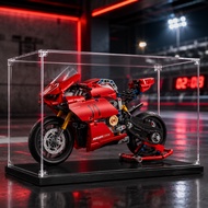 Acrylic Display Case Dustproof Showcase for LEGO 42107 Ducati Panigale V4 R