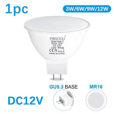 GU3.5 MR16 LED Light Bulbs Spotlight Bulb 12W 9W 6W 3W Led Lights DC12V Bombillas Led MR16 GU5.3 Roo