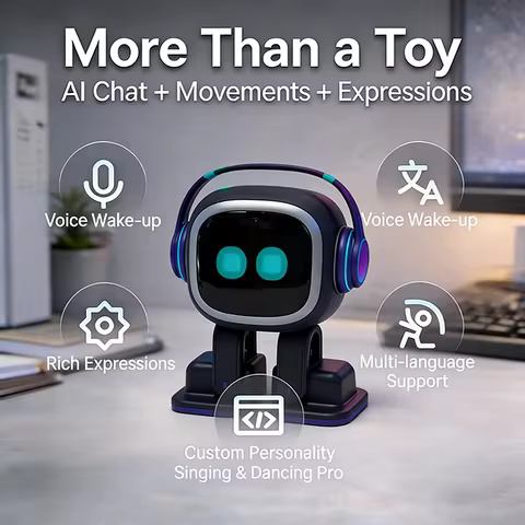New EMO AI Robot Interactive Desktop Companion with Charging Skateboard Multilingual Smart Chat Danc