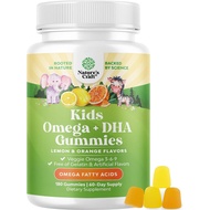 Omega DHA Gummies for Kids - Fatty Acids Omega 3 6 9 with Vitamin C for Brain, Immunity & Vision - N
