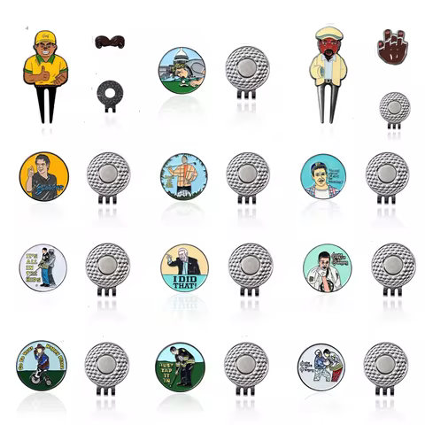 Golf Ball Mark with Magnetic Golf Hat Clip Marker US White Flower Golf Marker Training Aids For Boys