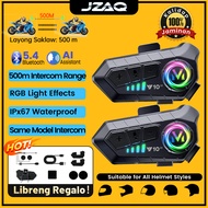 【2Pcs】JZAQ Y10-2X Helmet intercom headset 2 Rider Intercom BT5.4 Motorcycle Helmet Bluetooth Speaker