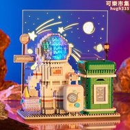 太空人筆筒樂高積木女孩系列拼裝2023新款玩具七夕情人節禮物