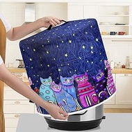 Xoenoiee Starry Night Cats Pattern Pressure Cooker Cover for 8 qt Instant Pot, Kitchen Appliance Dust Cover with Pockets for Rice Cooker Air Fryer Slow Cooker