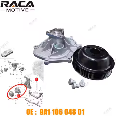 Engine Coolant Water Pump Assembly for Porsche 911 (991/997) Boxster (981/987) Cayman (981/987) 9A11
