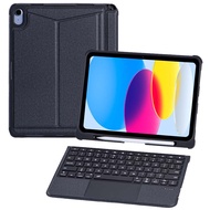 เคสสำหรับไอแพดแป้นพิมพ์เรืองแสงมหัศจรรย์แบบถอดได้10th Gen 2022แป้นพิมพ์แทร็คแพดในตัวพร้อมสำหรับ iPad