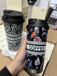 Ly Cốc Giữ Nhiệt Họa tiết Vintage 500ml Inox 316( Loại 1 Có đế cao su)