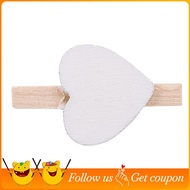 Small Mini Wooden Clothes Pegs / Decorative Pegs with Hearts , White