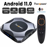 Transpeed AV1 Android 11 Amlogic S905W2 TV Box 2.4G&5.8G Wifi BT5.0 32G 64G  Media Player 4K 3D fast